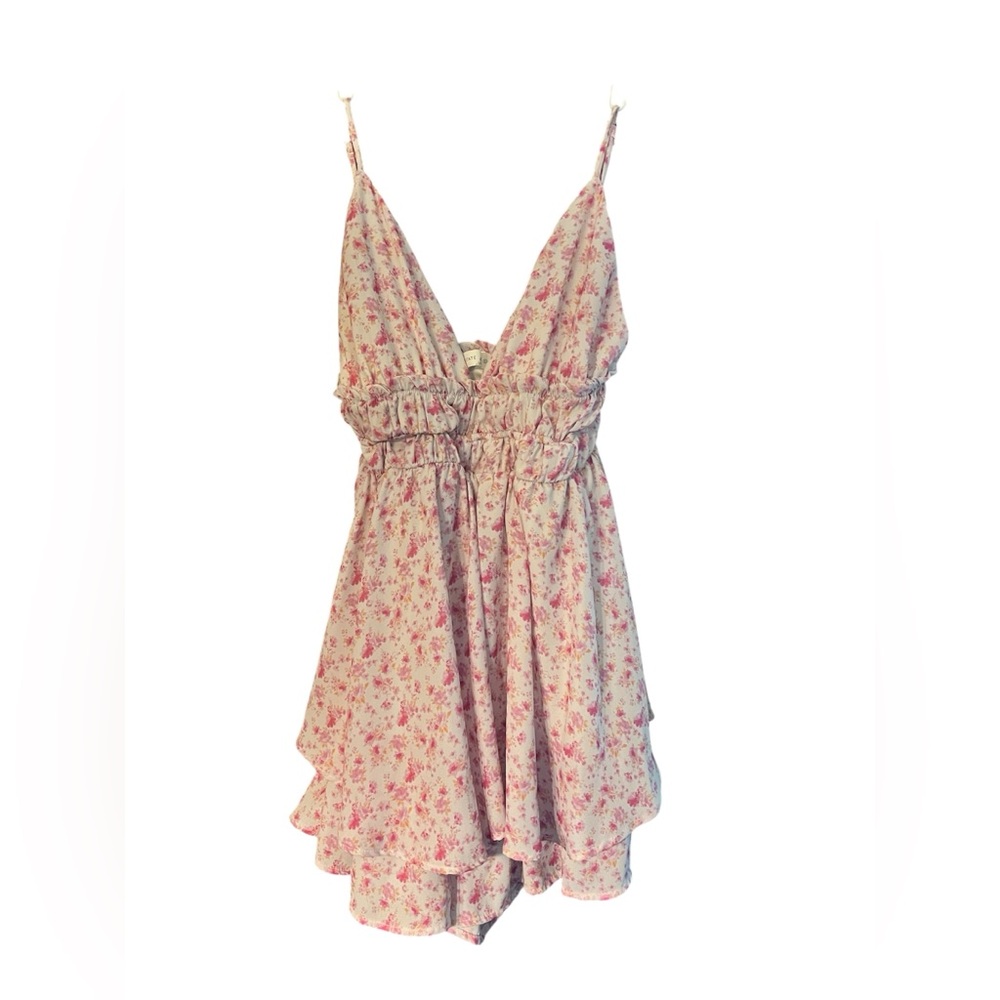 Altar'd State Pink Floral Smocked Dress